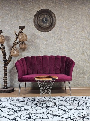 Sevinç Mobilya Ikili Papatya Çay Seti Koltuk Krom Sivriltme Ayak, Balkon, Salon, Ofis, Koltuk Takımı, Ikili Berjer