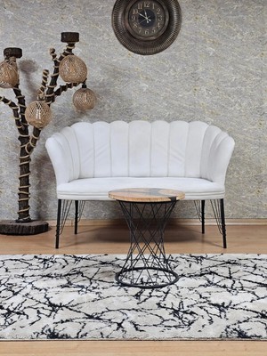 Sevinç Mobilya Ikili Siyah Boyalı Tel Ayak Papatya Çay Seti Koltuk Berjer , Balkon, Salon, Ofis, Cafe Koltuk Takımı