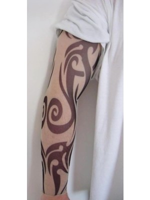 Marsilyan Giyilebilir Kol Dövmesi Çorap Dövme 3D Baskılı Kol Bacak Dövme 2 Adet Model 6