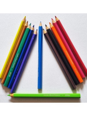Modellino 12'li Jumbo Üçgen Tam Boy Kuru Boya Kelemi Ufen Triangle Kuruboya