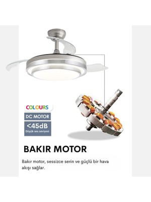 Colours Stars Sirius 36 Inch Tavan Vantilatörü Dc Motor LED Aydınlatma