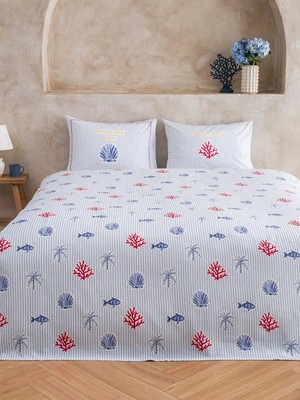 LC Waikiki Karışık Çizgili Desenli Çift Kişilik Pike Seti  (S6)