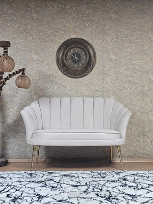 Sevinç Mobilya Ikili Istiridye Gold Kaplama Sivriltme Ayak Çay Seti Koltuk Ikili Berjer , Ikili Berjer Koltuk