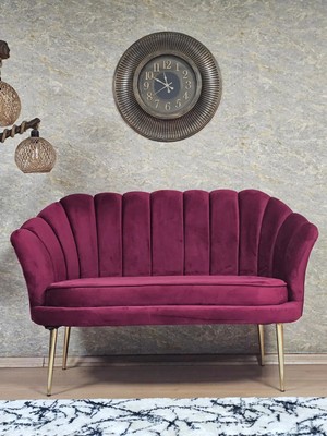 Sevinç Mobilya Ikili Istiridye Gold Kaplama Sivriltme Ayak Çay Seti Koltuk Ikili Berjer , Ikili Berjer Koltuk