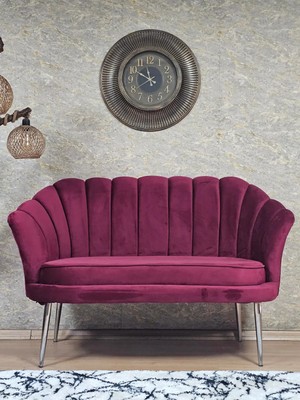 Sevinç Mobilya Ikili Istiridye Krom Kaplama Sivriltme Ayak Çay Seti Koltuk Ikili Berjer , Ikili Berjer Koltuk