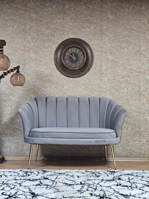 Sevinç Mobilya Ikili Istiridye Gold Kaplama Sivriltme Ayak Çay Seti Koltuk Ikili Berjer , Ikili Berjer Koltuk