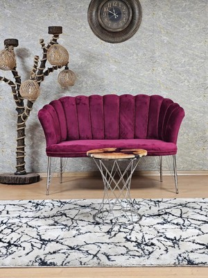 Sevinç Mobilya Ikili Krom Kaplama Tel Ayak Papatya Çay Seti Koltuk Berjer , Balkon, Salon, Ofis, Cafe Koltuk Takımı