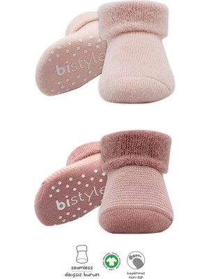 Esranın Dünyası 2'li Çemberli Kaymaz Havlu Soket Çorap 10503 Pudra Pembe