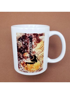 Pileli Store Pilelistore Vintage Tasarım Gitar Baskılı Kupa