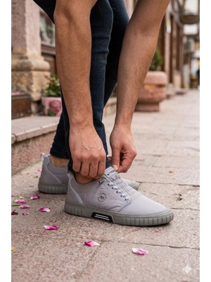 Fort Noka Adrıan Baskı Detaylı Lastik Bağcıklı Keten Erkek Ayakkabı