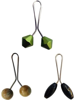 Esranın Dünyası 3 Adet Tesettür Eşarp ve Şal Klipsi Hardal Siyah Yeşil