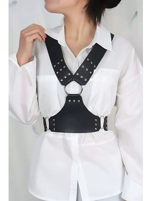 Esranın Dünyası Gömlek Kemeri, Elbise Kemeri, Şık ve Tarz Deri Göğüs Harness Kemer - BRF936