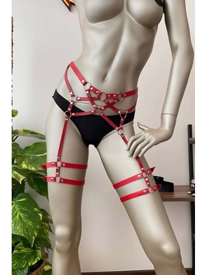 Esranın Dünyası Kırmızı Deri Bacak Harness