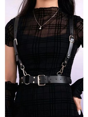 Esranın Dünyası Elbise Üzeri Askılı Deri Kemer Harness - BRF934