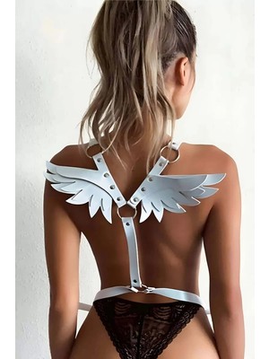 Esranın Dünyası Deri ve Melek Kanadı Detaylı Şık Harness - BRF642