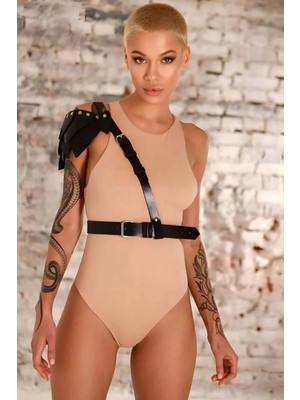 Esranın Dünyası Omuzda Yaprak Detaylı Şık Tek Omuz Deri Kemer - BRF1033