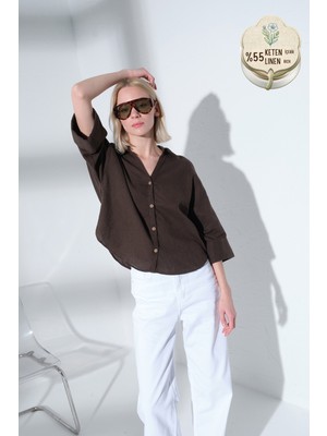 Maule Pamuk Keten Truvakar Kol Geniş Kol Manşetli Kadın Truvakar, Fakir Kol Gömlek @seher