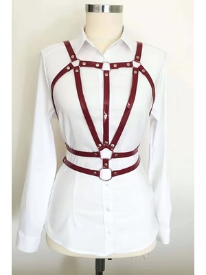 Esranın Dünyası Beli Çift Sıralı Üçgen Deri Harness - BRF114