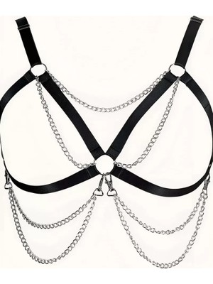 Esranın Dünyası Seksi Lastik Göğüs Harness - BRF799