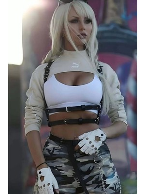 Esranın Dünyası Şık Deri Kemer, Beli Saran Deri Harness - BRF606