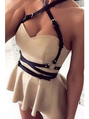 Esranın Dünyası Elbise Üzeri Askılı Seksi Deri Harness - BRF757