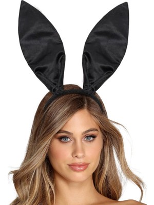 Paradise Sda Siyah Renk Saten Kaplama Şekil Verilebilir Tavşan Kulak Taç 35X11 cm 4523