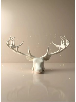 Esranın Dünyası Odern Geyik Başı Biblo 25 cm Zarif Masa Üstü Dekor