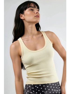 Hiccup Kadın Busem U Yaka Modal Pamuklu Atlet Limon Sarısı