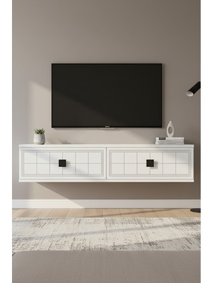 Ceneyra TDA1205B - YUKA120 Duvara Montaj Tv Stand, Tv Rafı, Tv Sehpası 120CM Beyaz