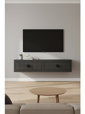 Ceneyra TDA1205A - YUKA120 Duvara Montaj Tv Stand, Tv Rafı, Tv Sehpası 120CM Antrasit