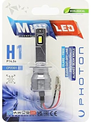 Photon Ampul Mini H1 12-24V Compact LED (Tekli Blister)
