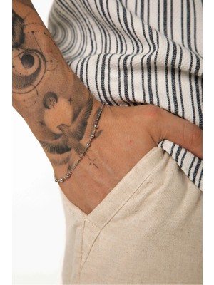 Fjellor Ondoher Gümüş Renk Erkek Paslanmaz Çelik Bileklik