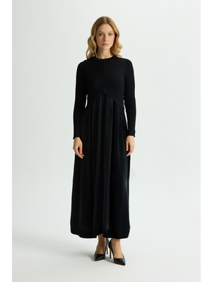 Eskişehir Mağazacılık T26Y-4001 Mıssdalıda Triko Cupro Elbise