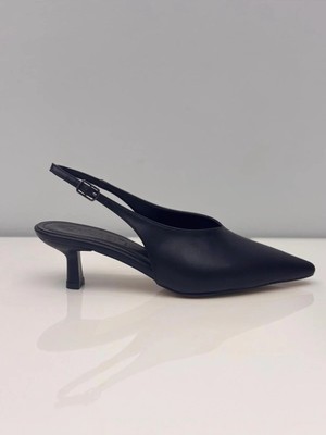 Subaşı Kadın Siyah Klasik Düz Stiletto – 5 cm Topuk - Podeia Estilo