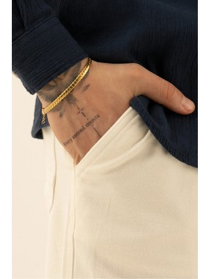 Fjellor Gethril Erkek Altın Renk Snake Model Paslanmaz Çelik Bileklik