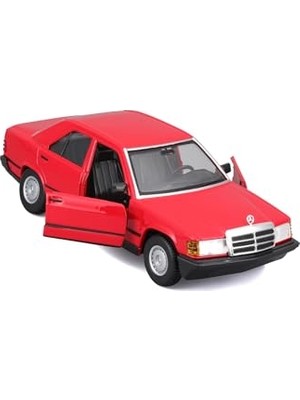 Mercedes 190E (1987): 1:24 Ölçeğinde Model Araba, Hareketli Kapılar, Mavi (18-21103B)