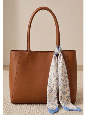 Mavi Masal Çiçek Desenli Kadın Çanta Aksesuar ve Fular