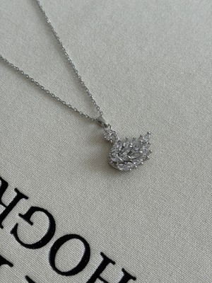 Belirtilmemiş 316L Çelik Silver Beyaz Kuğulu Kolye