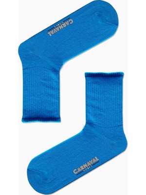 Carnaval Socks Düz Mavi Desensiz Renkli Spor Çorap