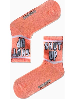 Carnaval Socks Shut Up Yazılı Desenli Renkli Spor Çorap