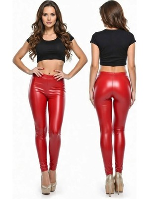 Hafif Giyim Fantezi Seksi Deri Görünümlü Parlak Tayt HF100919