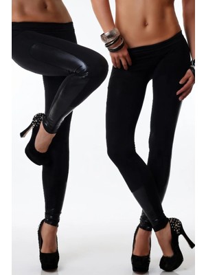 Hafif Giyim Siyah Fantezi Seksi Deri Görünümlü Tayt HF101290