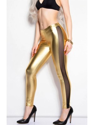 Hafif Giyim Fantezi Seksi Deri Görünümlü Transparan Detaylı Tayt HF101064