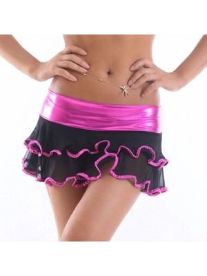 Hafif Giyim Çok Renkli Fantezi Seksi Transparan Fırfırlı Mini Etek HF1961376