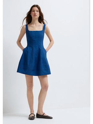 Mavi Lacivert Kısa Elbise 1310810-82625