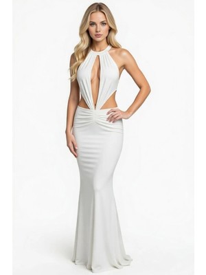 Hafif Giyim Fantezi Seksi Abiye Dekolteli Uzun Elbise HF101013