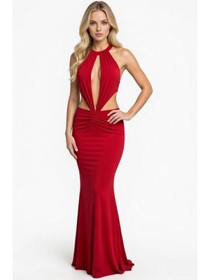 Hafif Giyim Fantezi Seksi Abiye Dekolteli Uzun Elbise HF101013