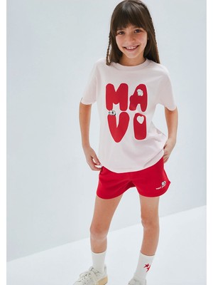 Mavi Mavi Logo Baskılı Pembe Tişört 7610469-91487