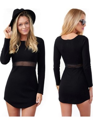 Hafif Giyim Fantezi Seksi Uzun Kollu Mini Elbise HF101208