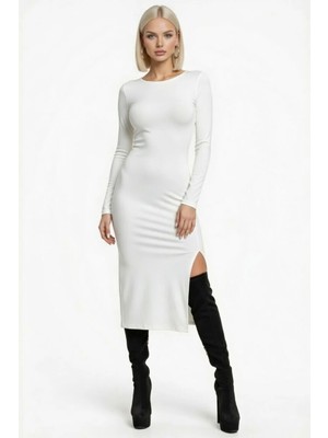 Hafif Giyim Fantezi Seksi Yırtmaçlı Uzun Kollu Elbise HF101171